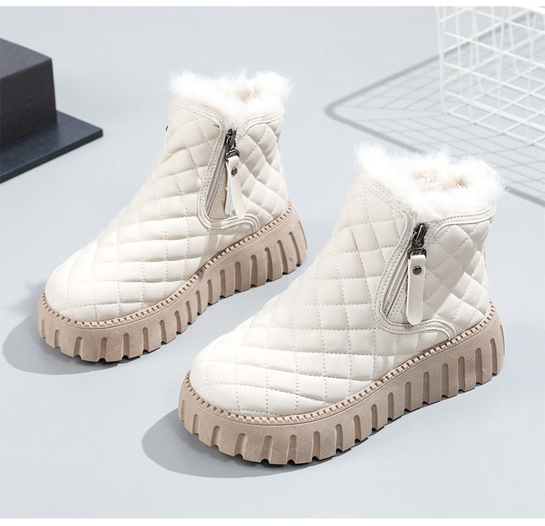 2025 New Arrival Women's Winter Snow Boots – Fleece-lined & Thickened Outdoor Short Boots, Fashionable & Versatile Warm Cotton Shoes